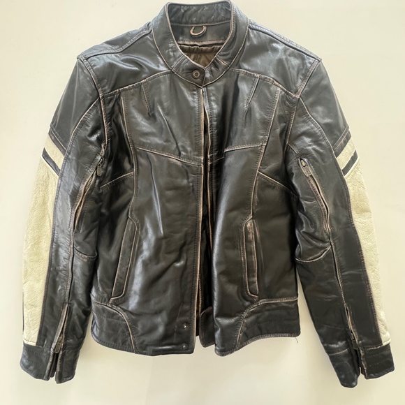 River Road Dame Vintage Leather Motorcycle Jacket - Picture 2 of 9